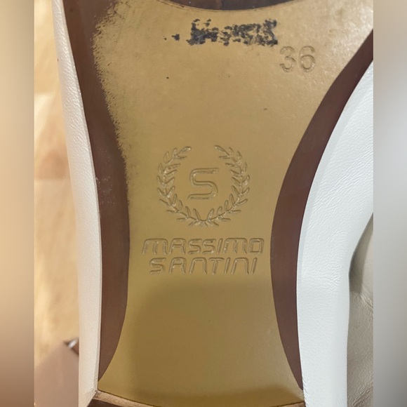 Massimo Santini off white leather moccasin size 36 - Picture 2 of 6